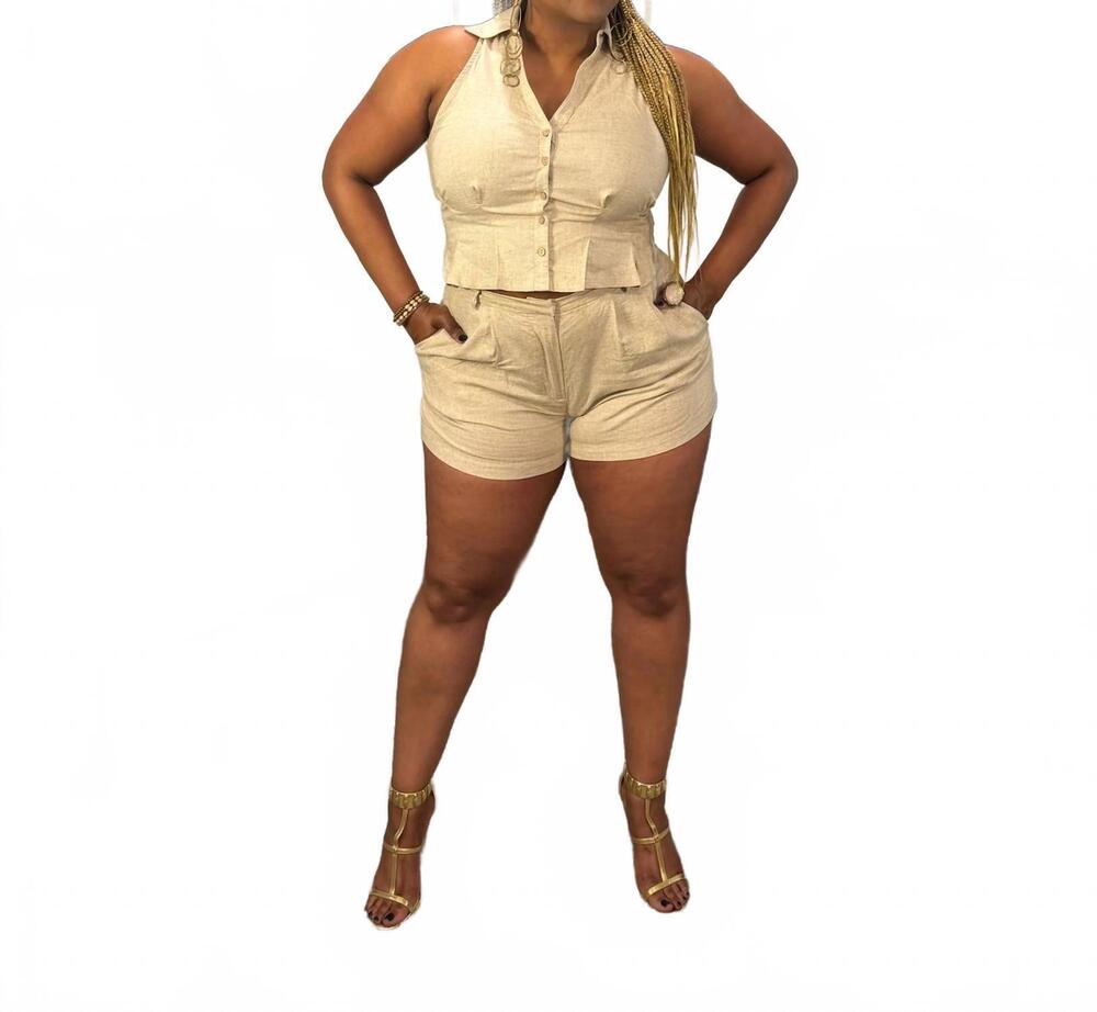 NEW SPRING HAZE soft life linen set in beige